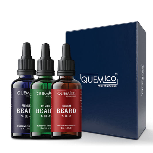 Beard Growth Oils Gift Box - Cedarwood Oil + Tea Tree Oil + Almond Oil