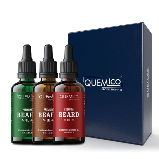 Beard Growth Oils Gift Box - Cedarwood Oil + Tea Tree Oil + Sandalwood Oil