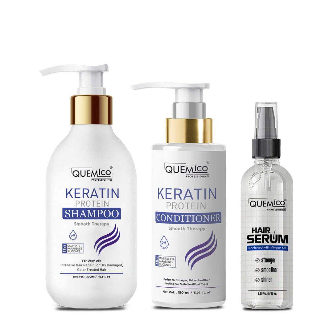 Sulphate Free Keratin Smoothing Kit - Shampoo, Conditioner & Hair Serum