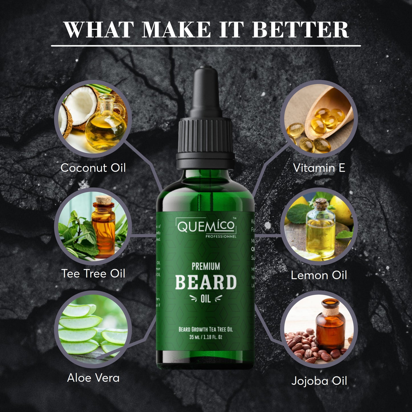 Beard Growth Oil with Tea Tree oil & 5 Essential Oils, 35ml