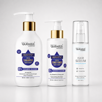Keratin Protein Treatment Kit - Shampoo, Conditioner & Hair Serum