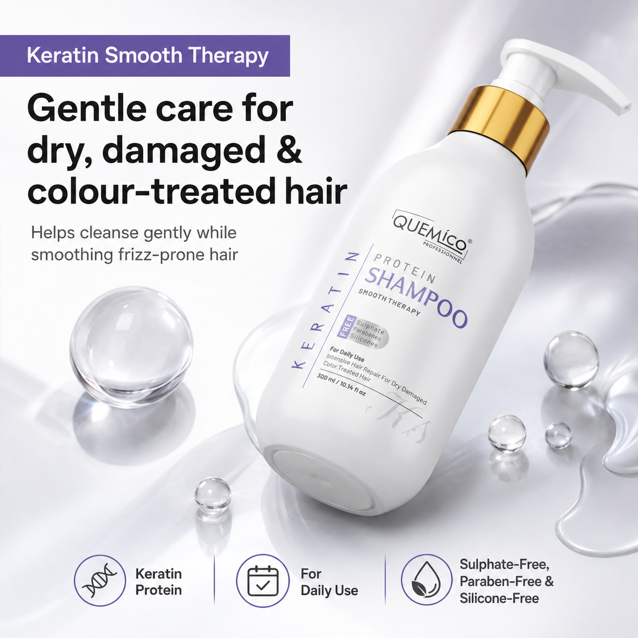 Sulphate Free Keratin Shampoo & Conditioner Set, 450ml