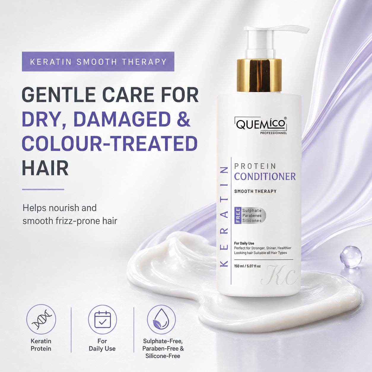 Sulphate Free Keratin Shampoo & Conditioner Set, 450ml