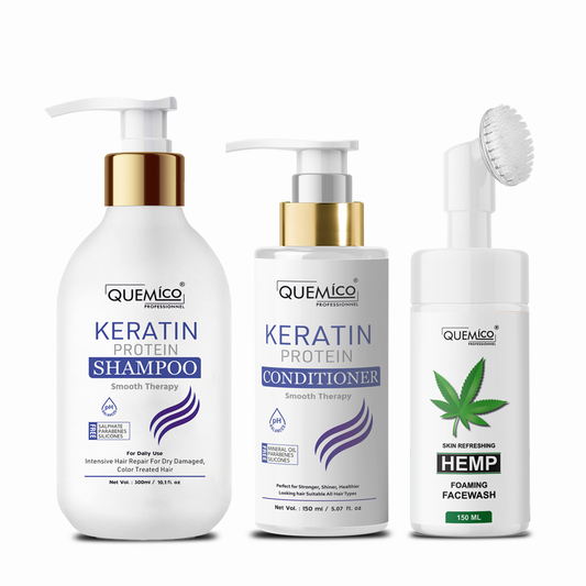 Sulphate Free Keratin Smooth Shampoo & Conditioner with Hemp Facewash