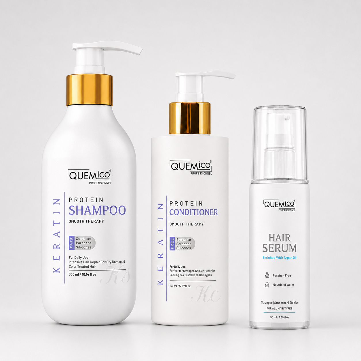 Sulphate Free Keratin Smoothing Kit - Shampoo, Conditioner & Hair Serum