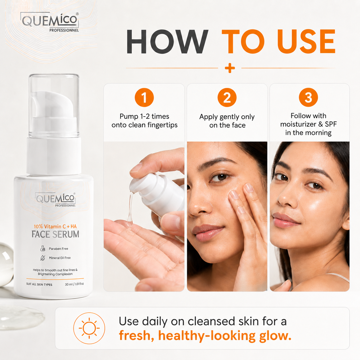 10% Vitamin C Face Serum with Hyaluronic Acid, 30ml