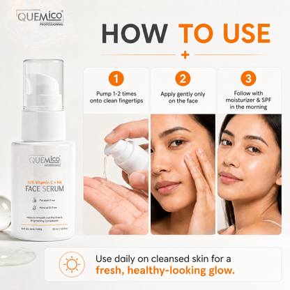 10% Vitamin C Face Serum with Hyaluronic Acid, 30ml