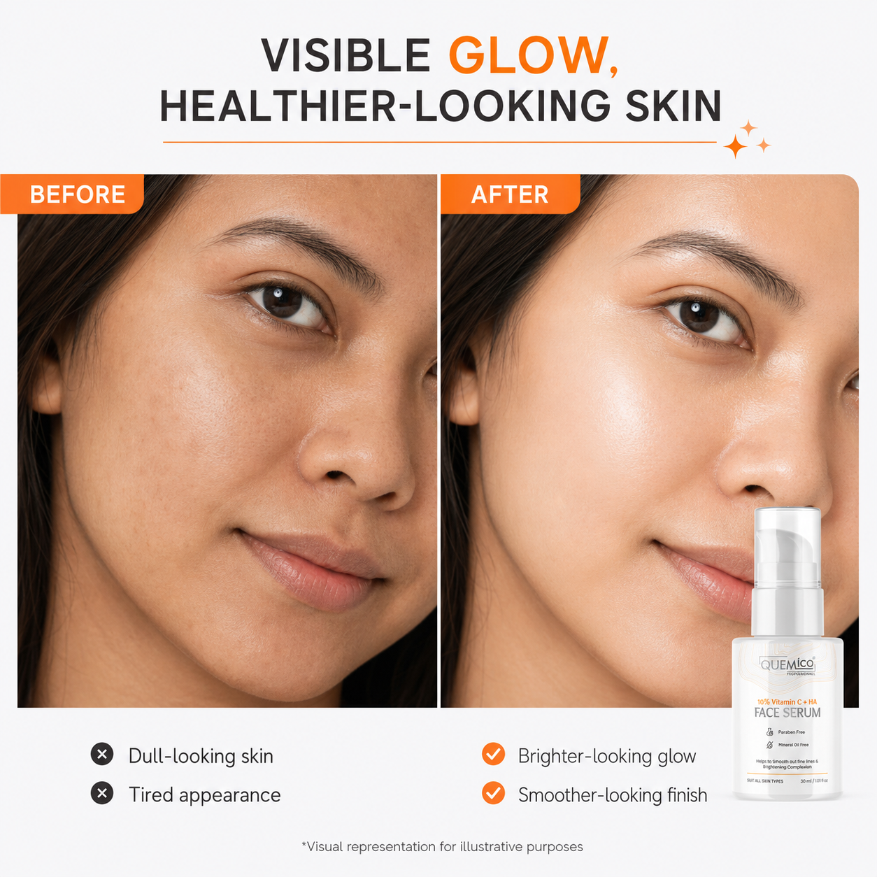 10% Vitamin C Face Serum with Hyaluronic Acid, 30ml